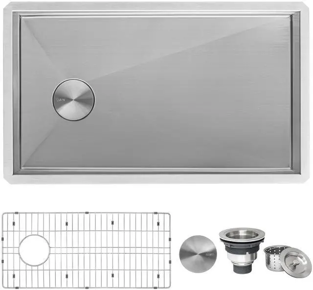 Main image of 27-inch Slope Bottom Offset Drain Undermount Kitchen Sink Single Bowl - RVH7470