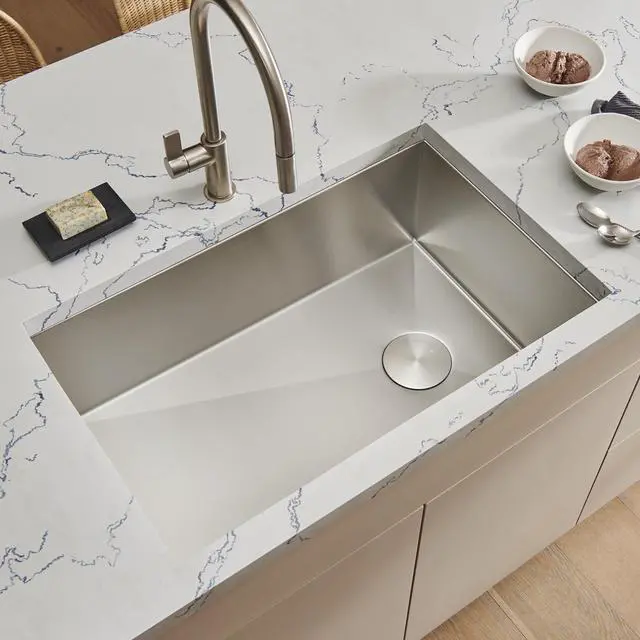 Alt view image 2 of 6 - 27-inch Slope Bottom Offset Drain Undermount Kitchen Sink Single Bowl - RVH7470