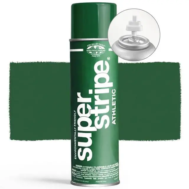 Alt view image 2 of 6 - Fox Valley Athletic Green Field Marking Spray Paint - 18 oz (Pack of 12), Easy-to-Use Water-Based Grass and Turf Field Marking Paint - Ideal for Tennis, Basketball Courts and Athletic Fields