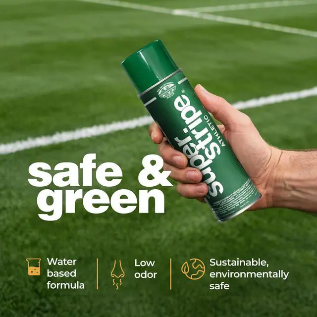Alt view image 4 of 6 - Fox Valley Athletic Green Field Marking Spray Paint - 18 oz (Pack of 12), Easy-to-Use Water-Based Grass and Turf Field Marking Paint - Ideal for Tennis, Basketball Courts and Athletic Fields