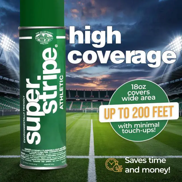 Alt view image 6 of 6 - Fox Valley Athletic Green Field Marking Spray Paint - 18 oz (Pack of 12), Easy-to-Use Water-Based Grass and Turf Field Marking Paint - Ideal for Tennis, Basketball Courts and Athletic Fields