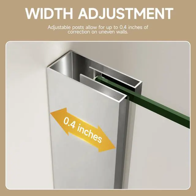 Alt view image 3 of 6 - Frameless Pivot Neo-Angle Shower Door 36" W x 72" H, 1/4" (6mm) Clear Tempered Glass Corner Shower Door, Chrome Aluminum Frame, Base Not Included