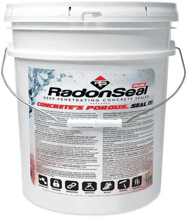 Main image of Plus Concrete Sealer Deep Penetrating Waterproofing for Basement Floors, Foundation Walls & Concrete Block Reduces Moisture & Strengthens Concrete (5 Gallon)