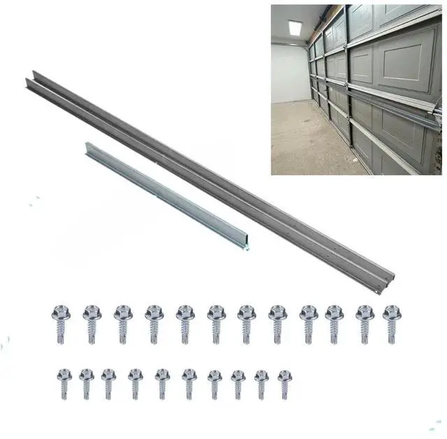 Main image of 16 ft Heavy-Duty Steel Garage Door Reinforcement Bracket - Made in the USA - Prevents Bending, Sagging & Cracking