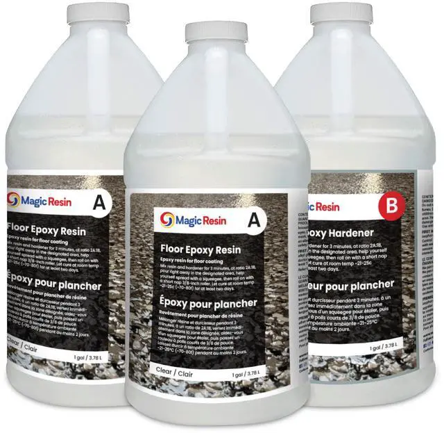 Main image of Clear Floor Epoxy Resin for Garages, Basements, Warehouses, Retail Stores and More | Highly Durable | Resistant to Scratches, Spills, and Stains | 3 Gallon Kit | 11.4 L