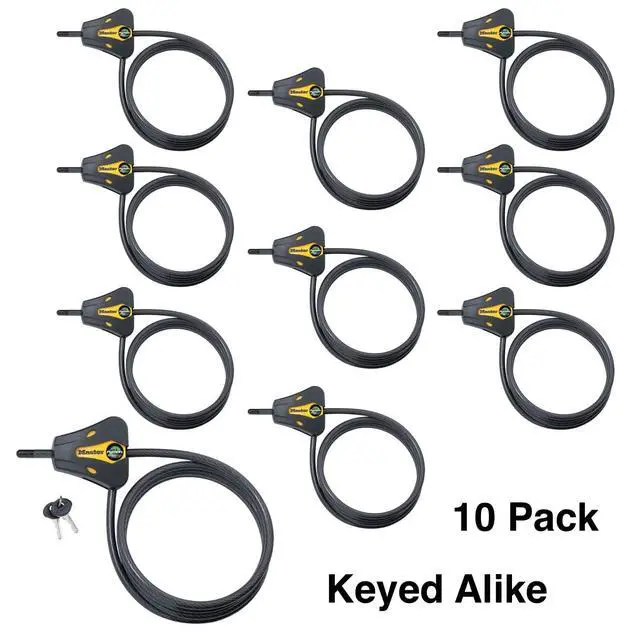 Alt view image 2 of 6 - Keyed Alike Trail Camera Python Adjustable Cable Locks w/20 Keys, Model# 8419KA-10