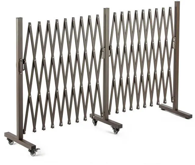 Main image of Aluminum Expandable Garden Fence, Portable Barricade Gate with Casters, Expansion Size 201×15.2×40.6 inches, Adjustable Flexible Fence Mobile Barricade Safety Barrier