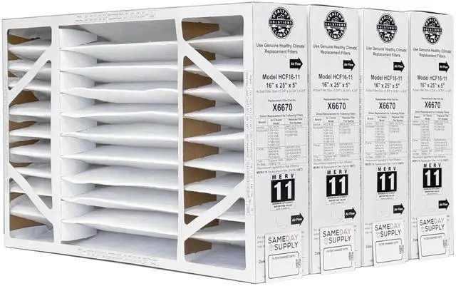 Main image of Lennox X6670-16" x 25" x 5" HCF16-11 MERV 11 Filter Bundle with Same Day Supply Filter Change Reminder Magnet (4 Pack)