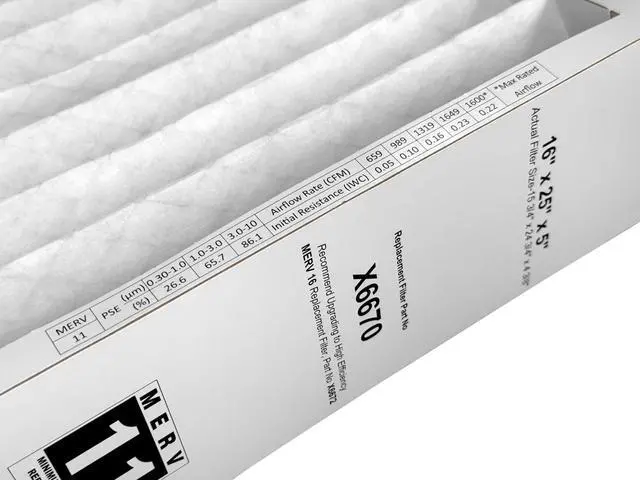 Alt view image 4 of 6 - Lennox X6670-16" x 25" x 5" HCF16-11 MERV 11 Filter Bundle with Same Day Supply Filter Change Reminder Magnet (4 Pack)
