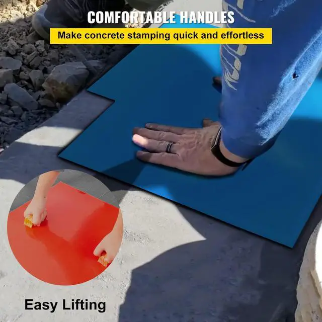 Alt view image 5 of 6 - Concrete Texturing Skin, 24"x24" Concrete Stamps Mats Set, Polyurethane Concrete Stamping Mats, Slate Concrete Stamps, 4 PCS Realistic Concrete Texture Mat, Concrete Stamps for Walls/Floors