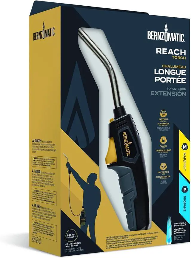 Alt view image 2 of 6 - BZ8250HT Reach Hose Torch, Trigger-Start Hose Torch with Included Holster For Fuel Canister, Red (8250 Torch + 3 MAP Pro Bottles)