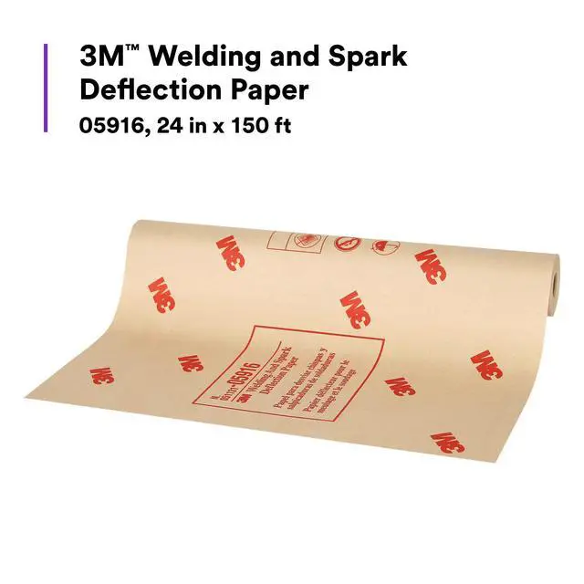 Alt view image 2 of 6 - Welding and Spark Deflection Paper 05916, Flame Retardant, Adhesive Backing, Repositionable, 24 in x 150 ft