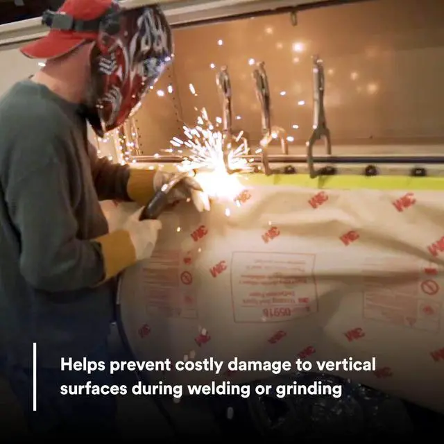 Alt view image 4 of 6 - Welding and Spark Deflection Paper 05916, Flame Retardant, Adhesive Backing, Repositionable, 24 in x 150 ft