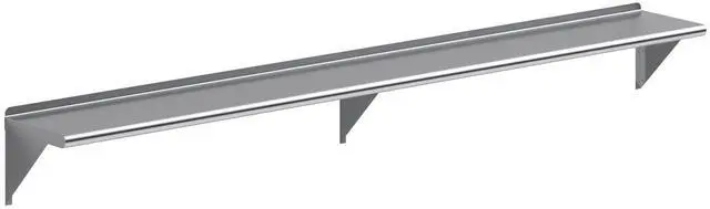 Main image of 12 in. x 96 in. Stainless Steel Wall Shelf | NSF | Metal Shelving | Garage, Laundry, Storage, Utility Room | Restaurant, Commercial Kitchen