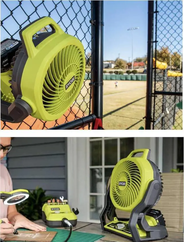 Alt view image 5 of 6 - 18V Hybrid Fan Kit with 2.0Ah Battery, Charger & Light