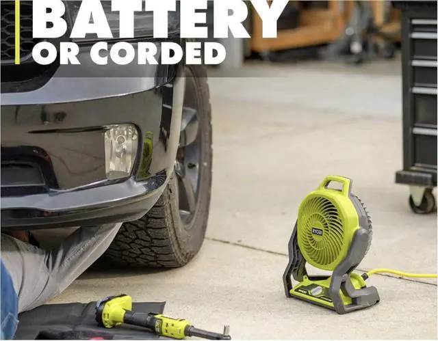Alt view image 6 of 6 - 18V Hybrid Fan Kit with 2.0Ah Battery, Charger & Light