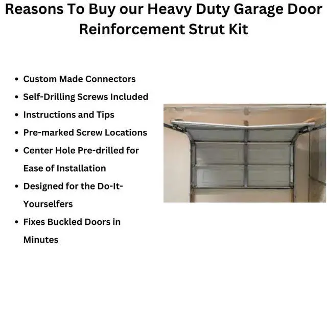 Alt view image 3 of 6 - 9 FT Heavy-Duty Steel Garage Door Reinforcement Bracket - Made in the USA - Prevents Bending, Sagging & Cracking