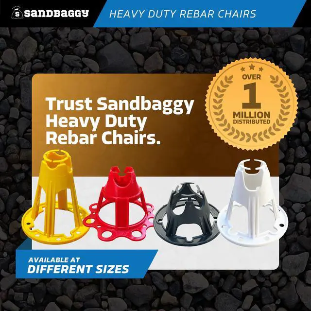Alt view image 2 of 6 - Plastic Rebar Support Chairs - Elevates #3 to #5 Rebar 1" or 1-1/4" - Concrete Chair and Steel Wire Mesh (500, 1" - 1.25")