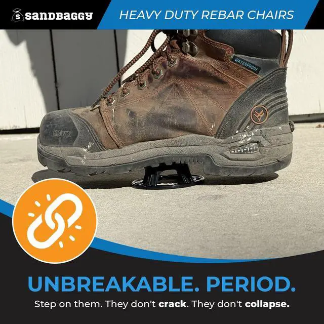 Alt view image 4 of 6 - Plastic Rebar Support Chairs - Elevates #3 to #5 Rebar 1" or 1-1/4" - Concrete Chair and Steel Wire Mesh (500, 1" - 1.25")