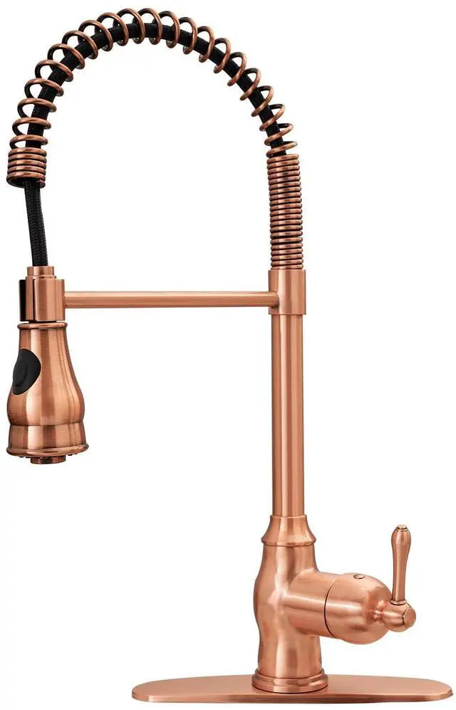 Main image of One-Handle Pre-Rinse Pull-Down Spring Copper Kitchen Faucet - Including