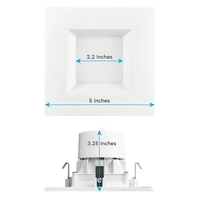 Alt view image 3 of 6 - 16 Pack 4 Inch Square Recessed LED Can Lights, CCT Color Temperature Selectable 2700K | 3000K | 3500K | 4000K | 5000K, Dimmable Recessed Lights, 750 Lumens, CRI 90, Energy Star, Wet Rated