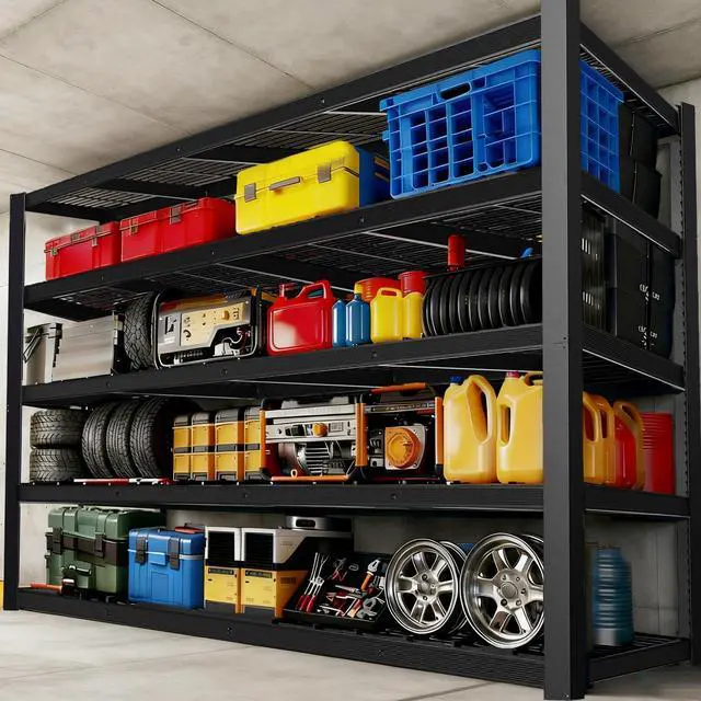 Main image of Storage Shelves Heavy Duty Metal Shelving 84" H, Adjustable Garage Shelves, Metal Storage Shelves for Garage, Basement, Warehouse, Workshop,24" D x 55" W x 84" H, 3050 lbs