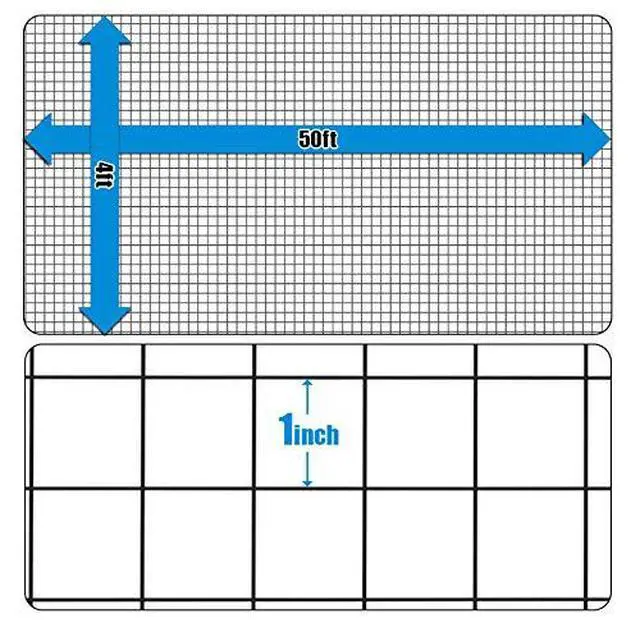 Alt view image 3 of 6 - 14 Gauge Black Vinyl Coated Welded Wire Mesh Size 1 inch by 1 inch (4 ft. x 50 ft.)
