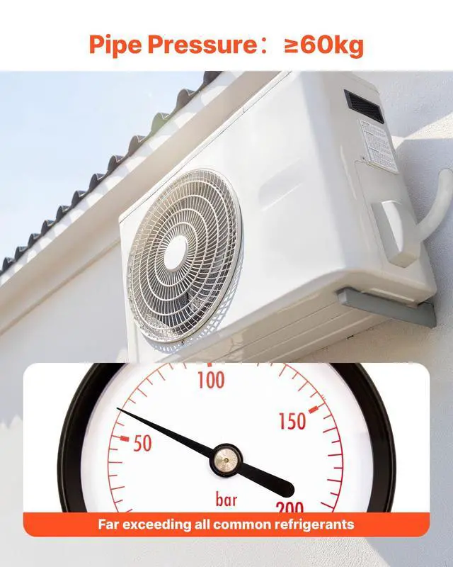 Alt view image 3 of 6 - 50ft Mini Split Line Set, 1/4 & 3/8 OD AC Copper Tubing Pipe, 3/8 White PE Thickened Insulated Coil with Flared Nuts, Strapping Tapes, for Mini Split Air Conditioner HVAC or Heat Pump System