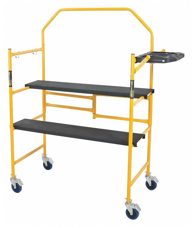 Main image of 4 Ft Scaffolding Platform, Adjustable, Foldable and Rolling Scaffold Platform with 4-Inch Locking Wheels for Construction & DIY Projects