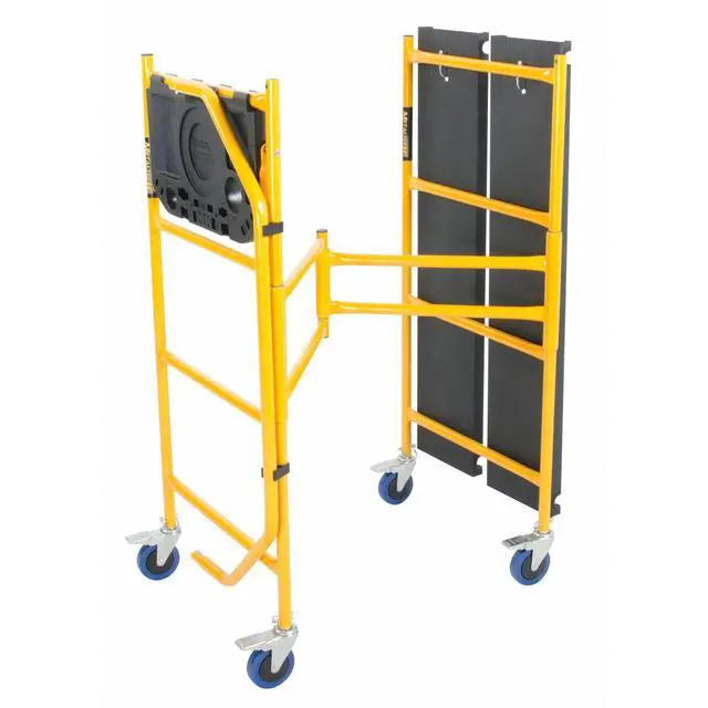 Alt view image 2 of 6 - 4 Ft Scaffolding Platform, Adjustable, Foldable and Rolling Scaffold Platform with 4-Inch Locking Wheels for Construction & DIY Projects