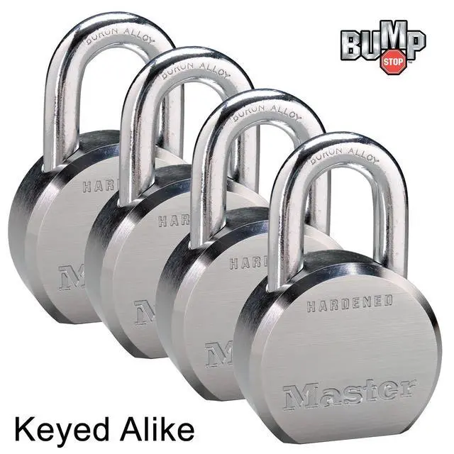 Alt view image 3 of 4 - (4) High Security Pro Series Keyed Alike Padlocks w/8 Keys, 6230NKA-4 w/BumpStop Technology