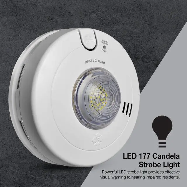Alt view image 3 of 6 - BRK Hardwire Combination Smoke & Carbon Monoxide Alarm with LED Strobe & 10-Year Battery Backup, 1-Pack