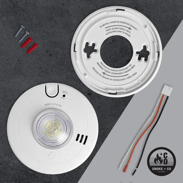 Alt view image 4 of 6 - BRK Hardwire Combination Smoke & Carbon Monoxide Alarm with LED Strobe & 10-Year Battery Backup, 1-Pack