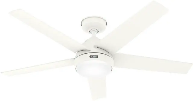 Main image of Skyflow 52 inch Indoor/Outdoor Ceiling Fan with Light and Wall Control, Matte White Ceiling Fan, 3 Speed WhisperWind Motor, 52611, for Coastal Patios, Pergolas, Bedrooms, or Living Rooms