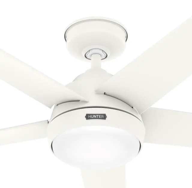 Alt view image 2 of 6 - Skyflow 52 inch Indoor/Outdoor Ceiling Fan with Light and Wall Control, Matte White Ceiling Fan, 3 Speed WhisperWind Motor, 52611, for Coastal Patios, Pergolas, Bedrooms, or Living Rooms