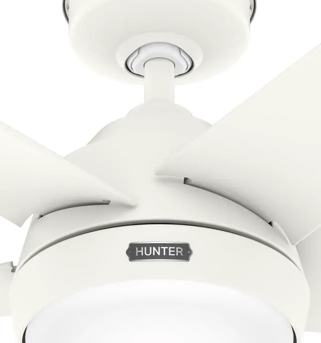 Alt view image 4 of 6 - Skyflow 52 inch Indoor/Outdoor Ceiling Fan with Light and Wall Control, Matte White Ceiling Fan, 3 Speed WhisperWind Motor, 52611, for Coastal Patios, Pergolas, Bedrooms, or Living Rooms