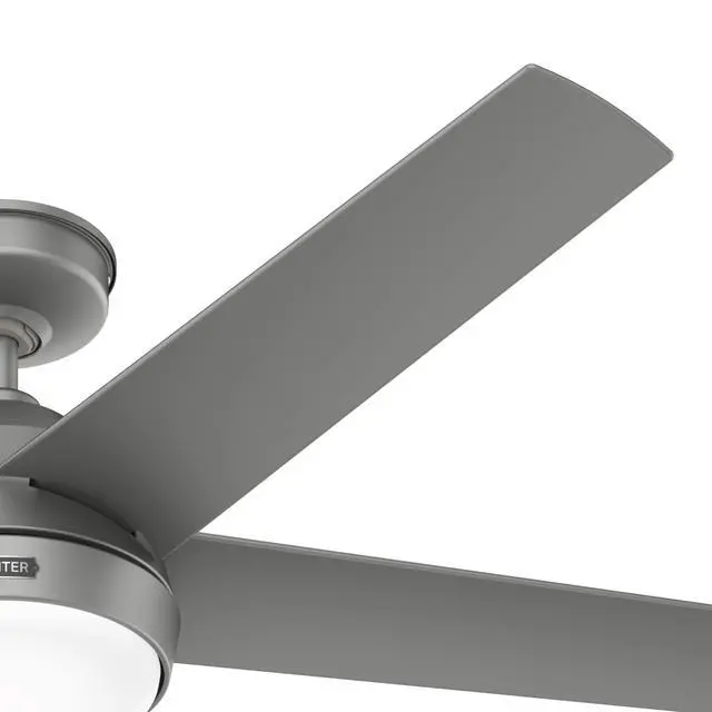 Alt view image 3 of 6 - Skyflow 52 inch Indoor/Outdoor Ceiling Fan with Light and Wall Control, Matte Silver Ceiling Fan, 3 Speed WhisperWind Motor, 52612, for Coastal Patios, Pergolas, Bedrooms, or Living Rooms