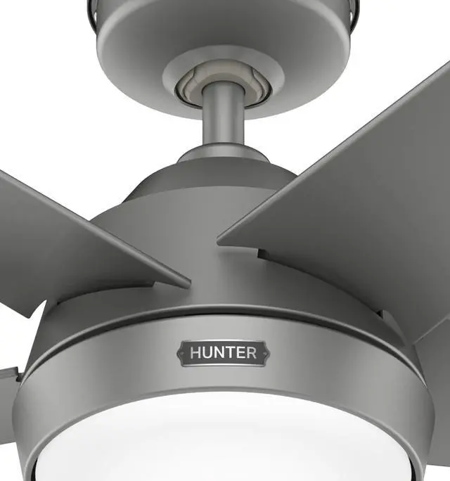 Alt view image 4 of 6 - Skyflow 52 inch Indoor/Outdoor Ceiling Fan with Light and Wall Control, Matte Silver Ceiling Fan, 3 Speed WhisperWind Motor, 52612, for Coastal Patios, Pergolas, Bedrooms, or Living Rooms