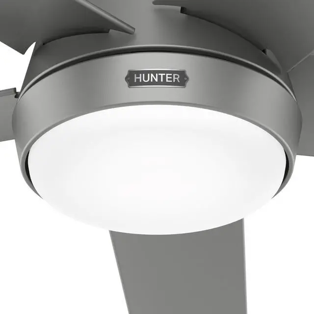 Alt view image 6 of 6 - Skyflow 52 inch Indoor/Outdoor Ceiling Fan with Light and Wall Control, Matte Silver Ceiling Fan, 3 Speed WhisperWind Motor, 52612, for Coastal Patios, Pergolas, Bedrooms, or Living Rooms