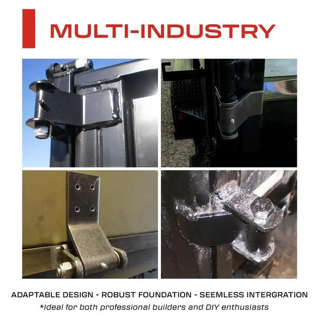 Alt view image 5 of 5 - 20 Pack - Dump Trailer Hinges - Trailer Door Strap - Heavy Duty Truck Hinges Weld On Hinge Steel Weld On Strap Leaf Style - Tailgate Hinge for Door Gate Body with Grease Zerk (20 PCS)