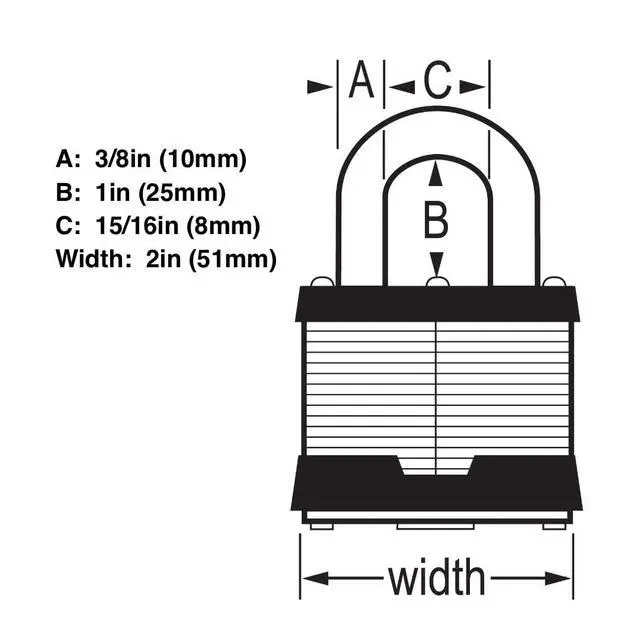 Alt view image 3 of 4 - Padlock - 2" W Body x 1" L Shackle, Ten (10) Keyed Alike Locks w/20 Keys, 5 NKA-10 w/Bump Stop Technology