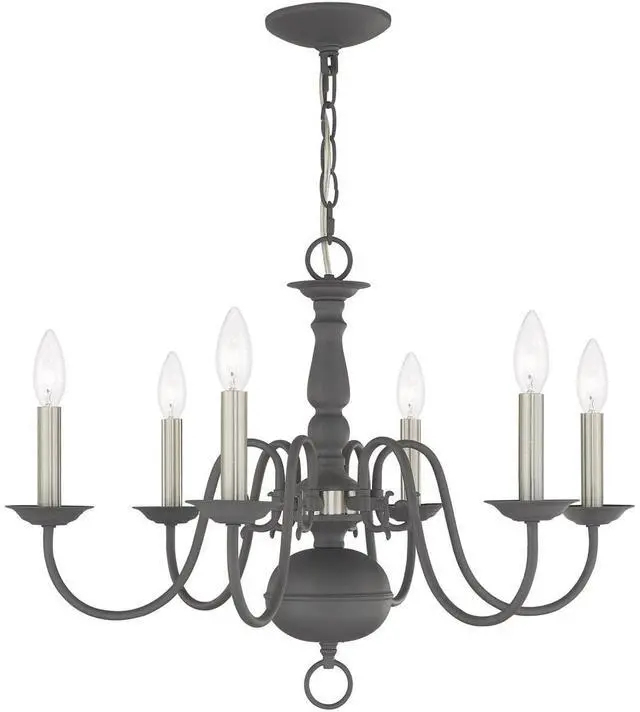 Main image of Lighting Williamsburgh 6 Lt Scandinavian Gray Chandelier