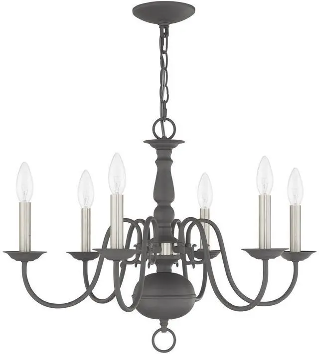 Alt view image 2 of 6 - Lighting Williamsburgh 6 Lt Scandinavian Gray Chandelier