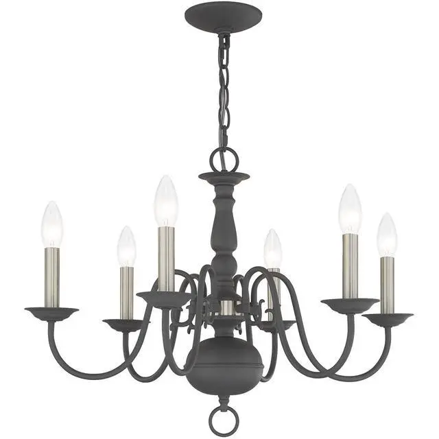 Alt view image 3 of 6 - Lighting Williamsburgh 6 Lt Scandinavian Gray Chandelier