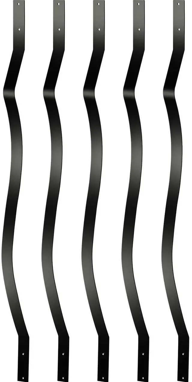 Main image of Deck Balusters, 29.5"x1" Metal Deck Spindles, 61 Pack Staircase Baluster with Screws, Aluminum Alloy Deck Railing for Wood and Composite Deck, Stylish Black Baluster for Outdoor Stair Deck Porch