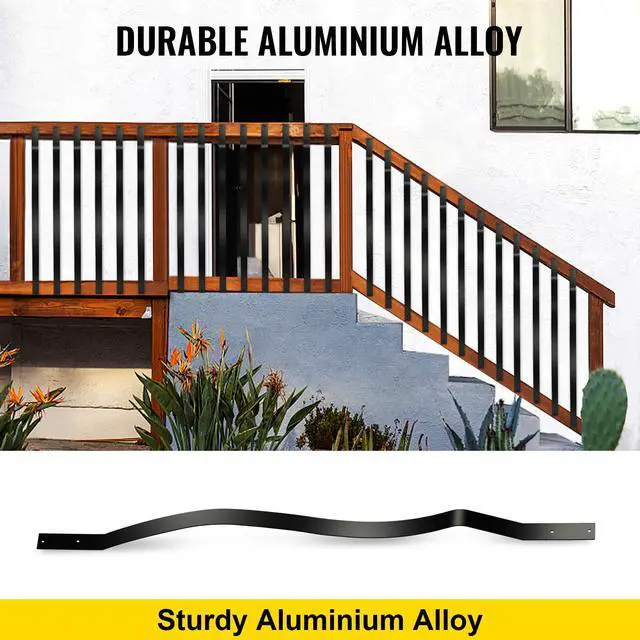 Alt view image 2 of 6 - Deck Balusters, 29.5"x1" Metal Deck Spindles, 61 Pack Staircase Baluster with Screws, Aluminum Alloy Deck Railing for Wood and Composite Deck, Stylish Black Baluster for Outdoor Stair Deck Porch