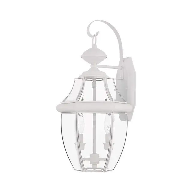 Alt view image 2 of 6 - Lighting 2251-03 Outdoor Wall Lantern with Clear Beveled Glass Shades, White