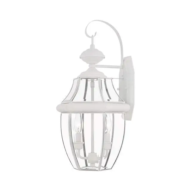 Alt view image 3 of 6 - Lighting 2251-03 Outdoor Wall Lantern with Clear Beveled Glass Shades, White