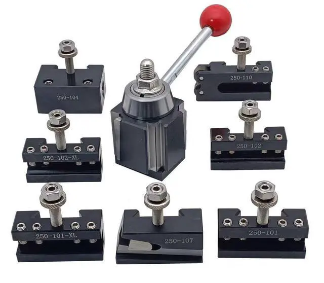 Main image of 8 PCS Wedge Type AXA Quick Change Tool Post With Tool Holders For Lathe Swing Dia 6-12",250-111 (AXA-8PCS)