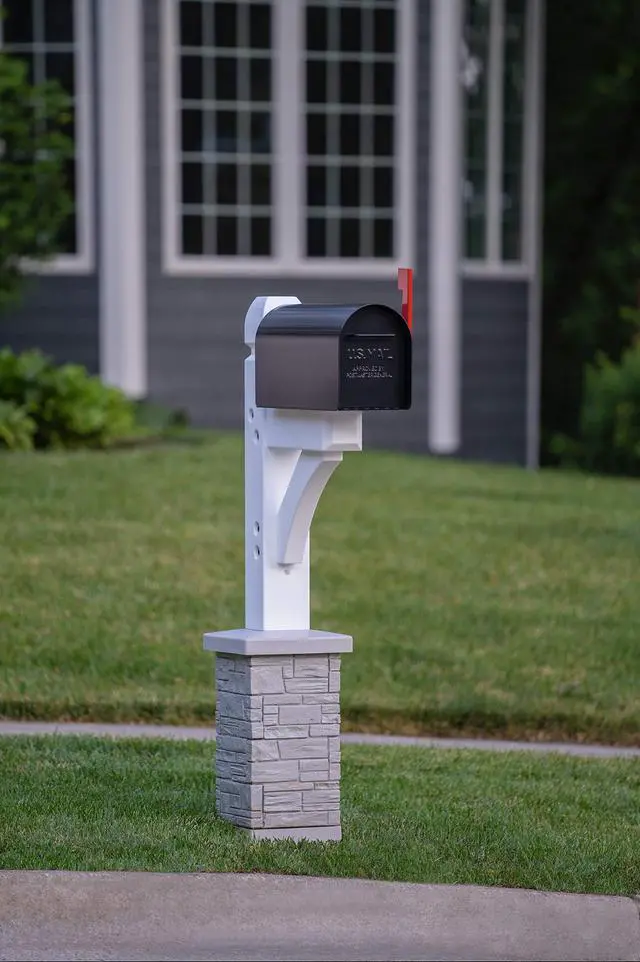 Alt view image 4 of 6 - Premium Mailbox Post Set (Cross-Arm, Classic White)